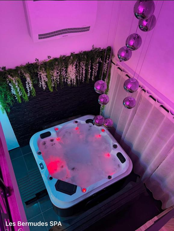 Une love room romantique avec jacuzzi pour couple à Wasnes-au-BacNord