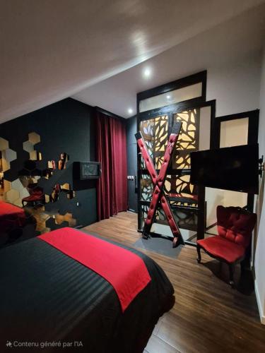 Une love room romantique avec jacuzzi pour couple à Fresnes-sur-EscautNord