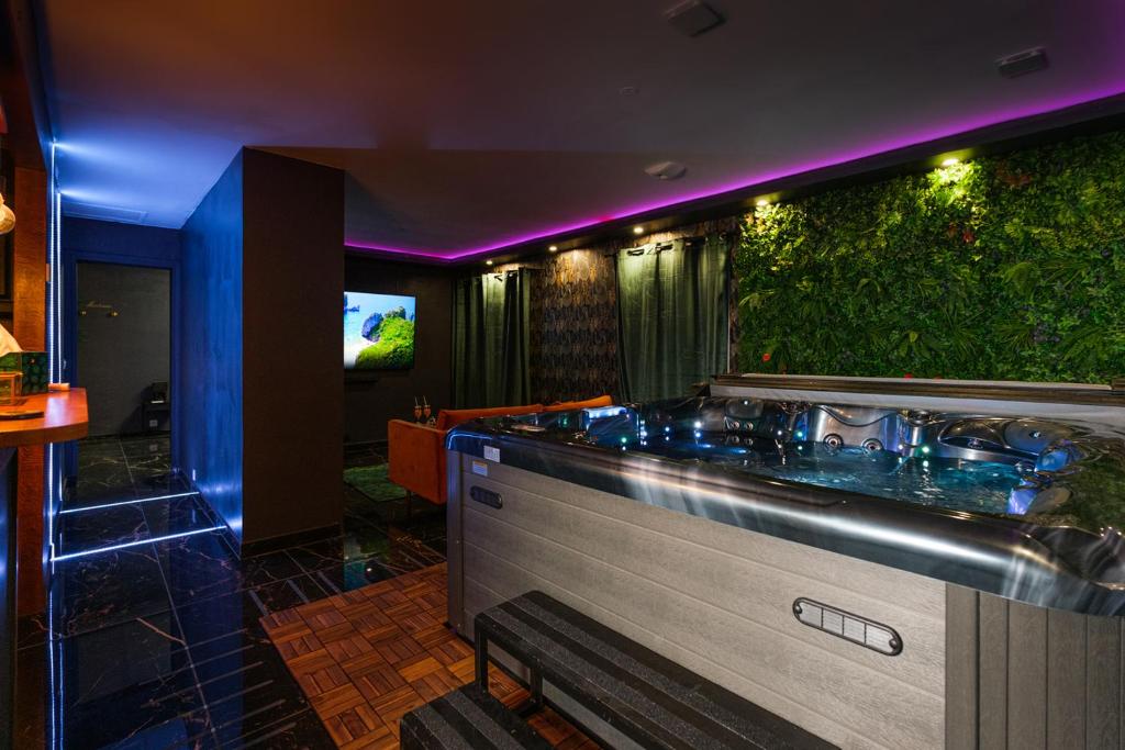 L escale VRAI Jacuzzi 130 jets, Sauna, lit king size, écran géant, NETFLIX — love room à Évreux