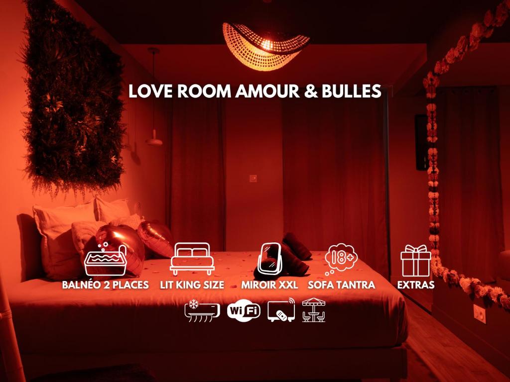 Love Room Valence – Amour et Bulles – Balnéo – Clim – Terrasse — love room à Bourg-lès-Valence